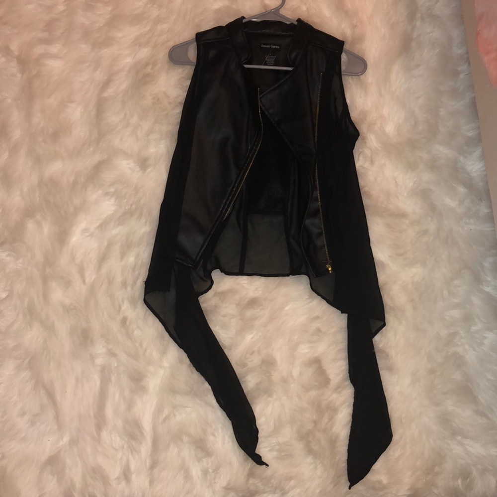 Leather/shear vest